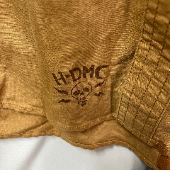 Harley Davidson Mens 3XL Tan Button Up Short Sleeve Skull H-DMC Cotton Linen New - Picture 5 of 15
